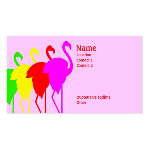 Flamingos Business Cards (front side)