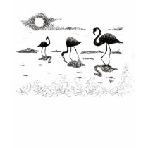 Flamingos Female T-Shirt by mago08 Flamingos Female T-Shirt