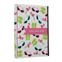 Flamingos & Flip Flops Personalized iPad Folio iPad Cases