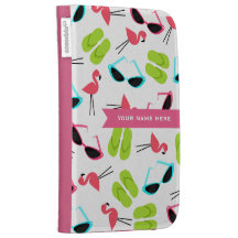 Flamingos & Flip Flops Personalized Kindle Case