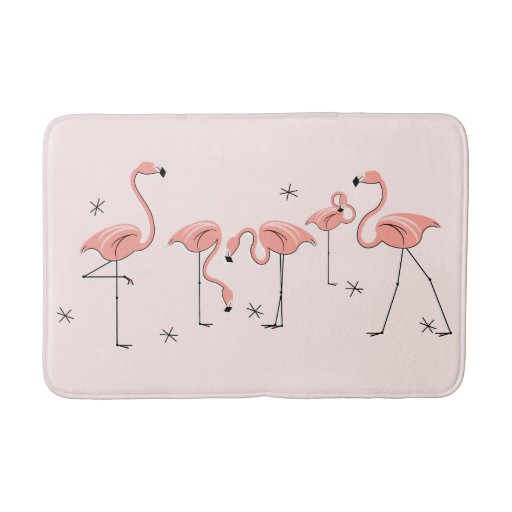 Flamingos Pink Group bath mat Zazzle