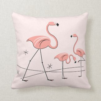 Flamingos Pink Trio 2 square Throw Pillows