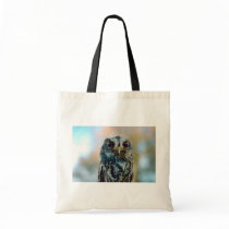 Flammulated owl canvas bag