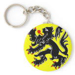 Flanders, Belgium flag Key Chain
