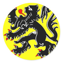 Flanders, Belgium flag Round Stickers