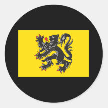 Flanders Flag Round Stickers