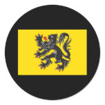 Flanders Flag Round Stickers