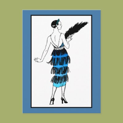 Flapper Dress With Fringe Postcards Zazzle_postcard Flapper Dress With Fringe Postcards Zazzle_postcard