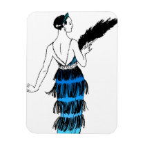 Flapper Dress With Fringe Magnet