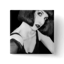 Flapper Girl Button - Square