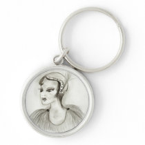 Flapper In Feathers Keychains