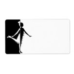 Flapper Silhouette Personalized Shipping Labels