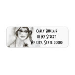 Flapper With Beads Return Address Label