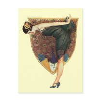 Flapper with Peacock Emblem Postcards