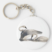 Flapping swan key chain