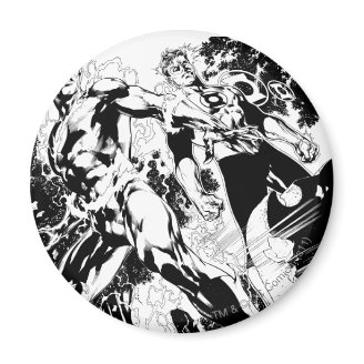 Flash and Green Lantern Panel 2 Fridge Magnet