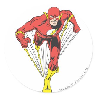 Flash Runs Forward Round Sticker