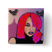 flashy vampire girl buttons by teeshop flashy vampire girl buttons