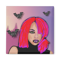 flashy vampire girl magnets by teeshop flashy vampire girl magnets