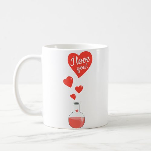 Flask of Hearts Geek &quot;I Love You&quot; Mugs