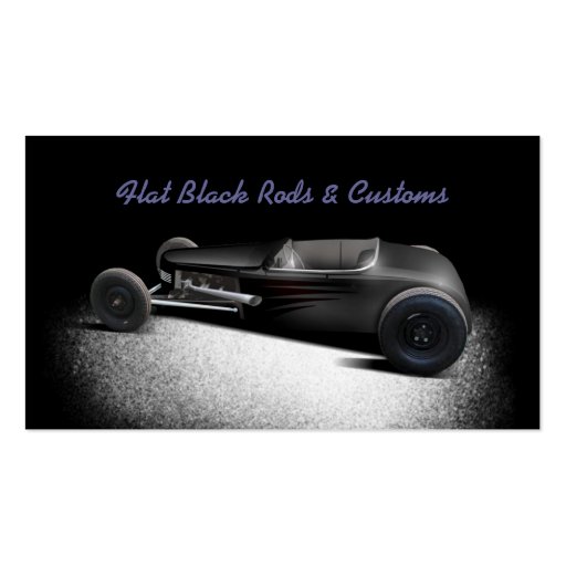 Flat Black Hot Rod Business Card Template (front side)