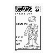Flat Brat (tm) Army Kid stamps
