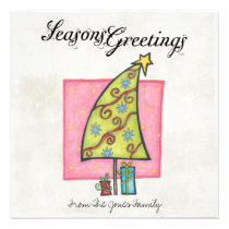 Flat Christmas Greeting Cards invitations