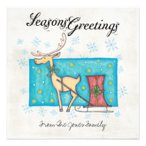 Flat Christmas Greeting Cards invitations