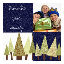 Flat Christmas  Photo Greeting Cards invitations