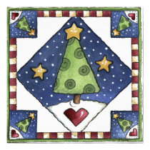 Flat Christmas Tree Greeting Cards invitations