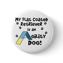 Flat Coated Retriever Agility Dog buttons