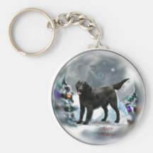 Flat-Coated Retriever Christmas Gifts Keychains