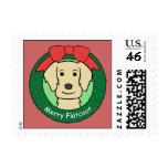 Flat-Coated Retriever Christmas postage