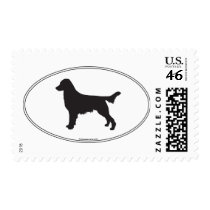 Flat-Coated Retriever Silhouette Postage