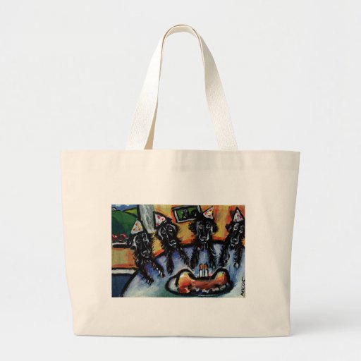 Flat Coated Retriever summer Birthday party Canvas Bags