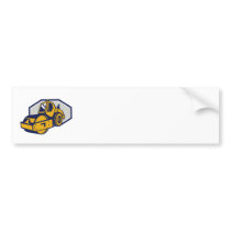 Flat Drum Road Roller Retro Bumper Stickers
