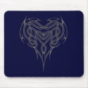 Flat Grey Celtic Heart Knot mousepads