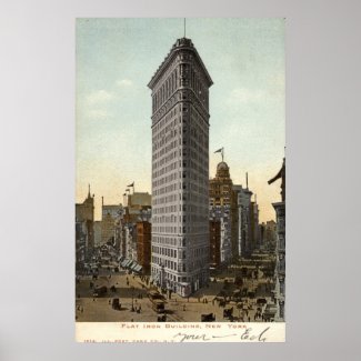 Flat Iron Building, New York City 1918 Vintage print
