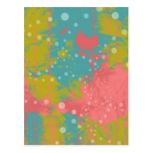 Flat map of the world splatter design. post card