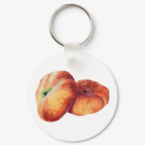 Flat Nectarines Keychain by floatinglemons Flat Nectarines Keychain
