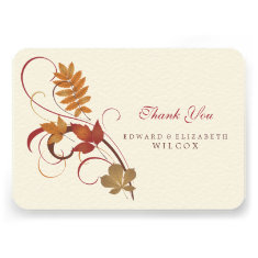 Flat Thank You Card | Autumn Fall Leaves