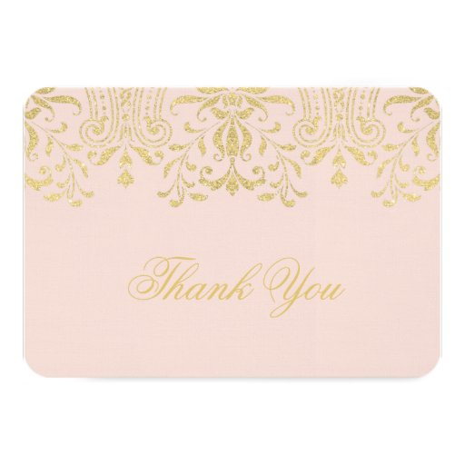 Flat Thank You Note Card | Gold Vintage Glamour Personalized Invitations
