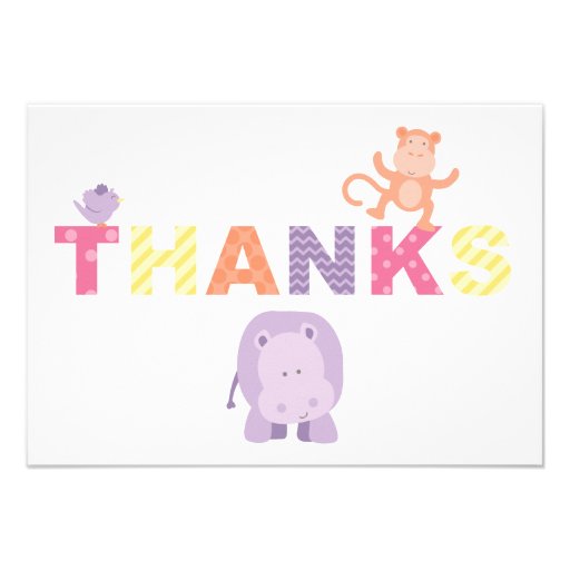 Flat Thank You Note Cards | Jungle Animals