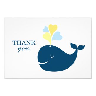 Flat Thank You Notes | Nautical Preppy Whales Card