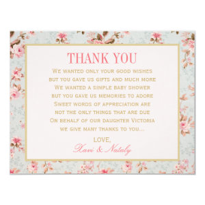 Flat Thank You Notes  | Vintage Garden Party 4.25x5.5 Paper Invitation Card