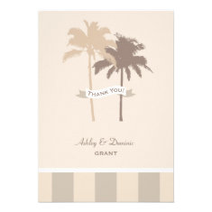 Flat Wedding Thank You Note Card | Palm Trees