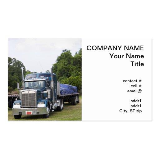Flatbed Truck Business Card (front side)