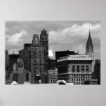 Flatiron and Chrysler Building in Black & White Posters