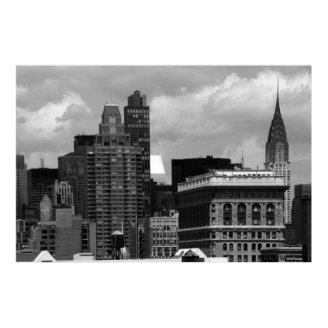 Flatiron and Chrysler Building in Black & White Posters