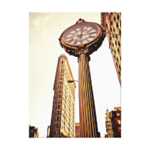 Flatiron Building and 5th Avenue Building Clock Gallery Wrap Canvas